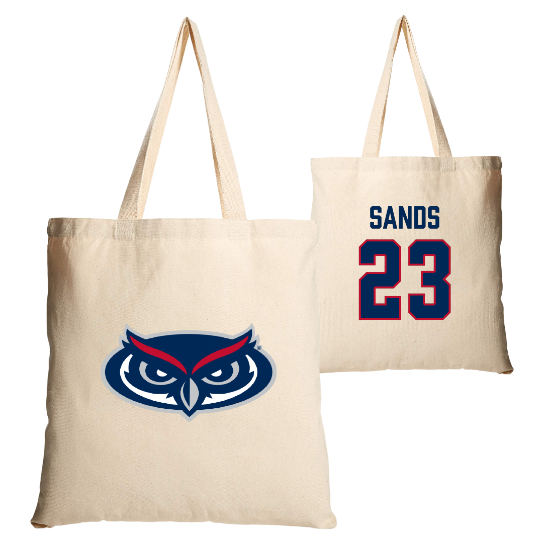 Florida Atlantic University Football Tan Canvas Tote Bag - #23 Gemari Sands