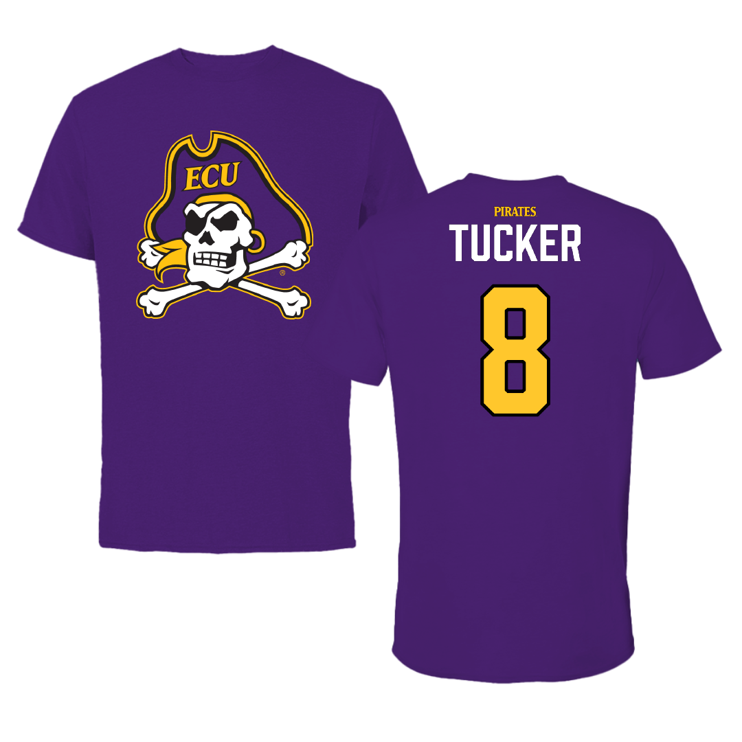 East Carolina University Soccer Purple Performance Tee - #8 Alyssa Tucker