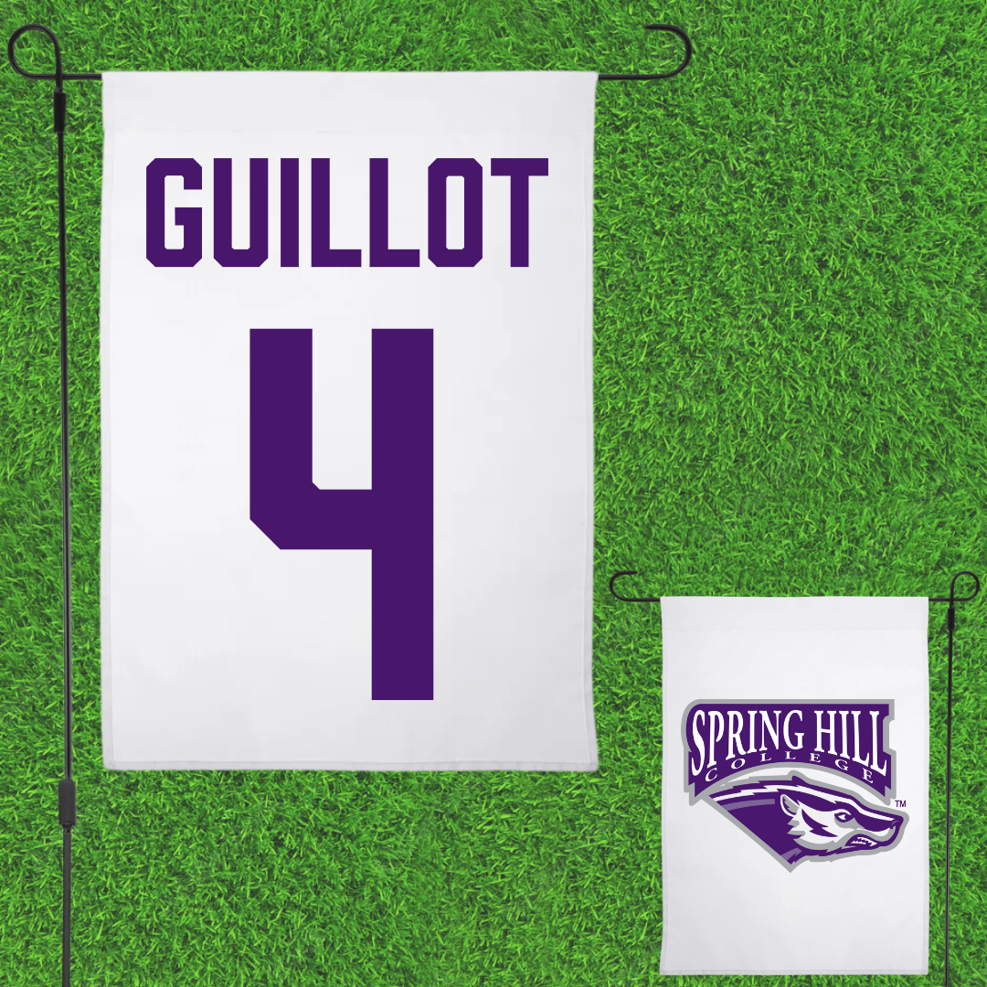 Spring Hill College Baseball White Garden Flag - #4 Walter Guillot