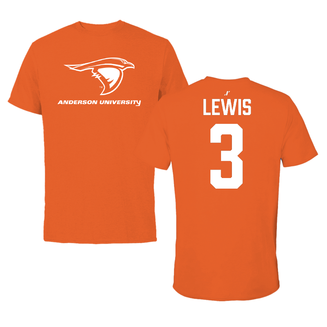 Anderson University (Indiana) Soccer Orange Tee - #3 Wesley Lewis