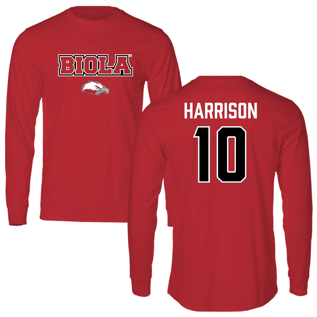 Biola University Softball Red Long Sleeve - #10 Grace Harrison