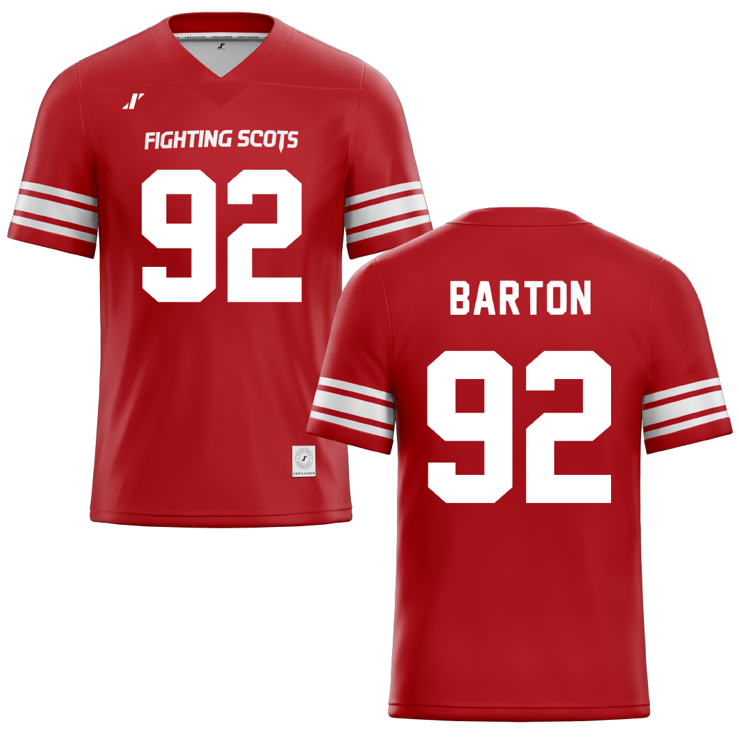 PennWest Edinboro Red Football Jersey - #92 Billy Barton