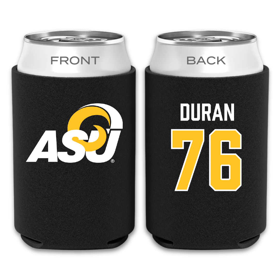 Angelo State University Football Black Can Cooler - #76 Aaron Duran