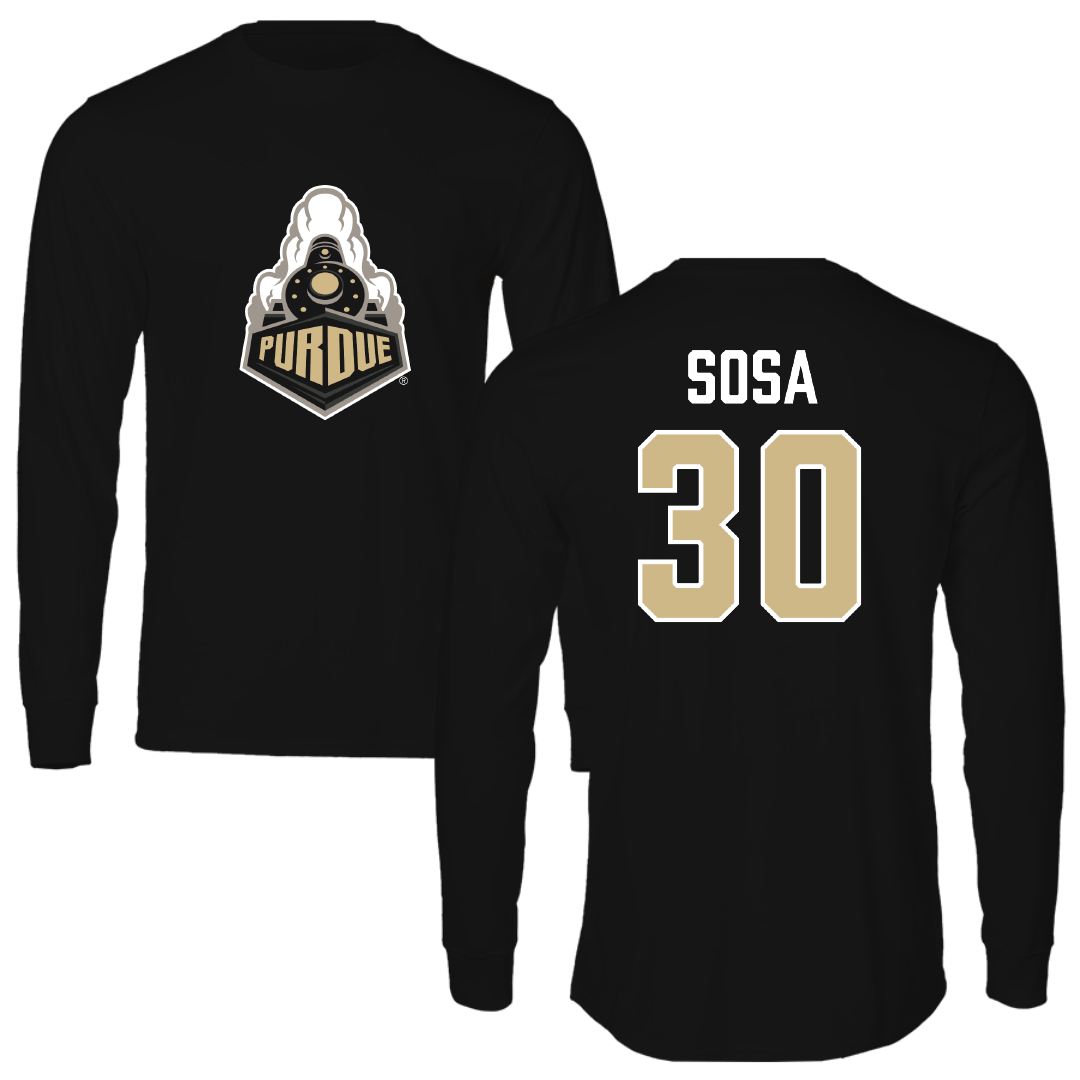 Purdue University Softball Black Performance Long Sleeve - #30 Gabriela Sosa