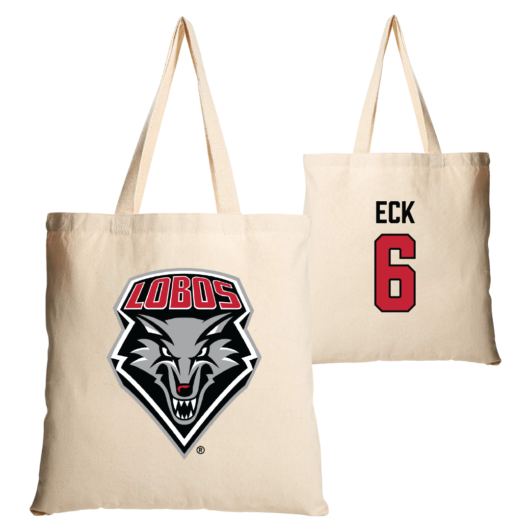 University of New Mexico Football Tan Canvas Tote Bag - #6 Jaxton Eck