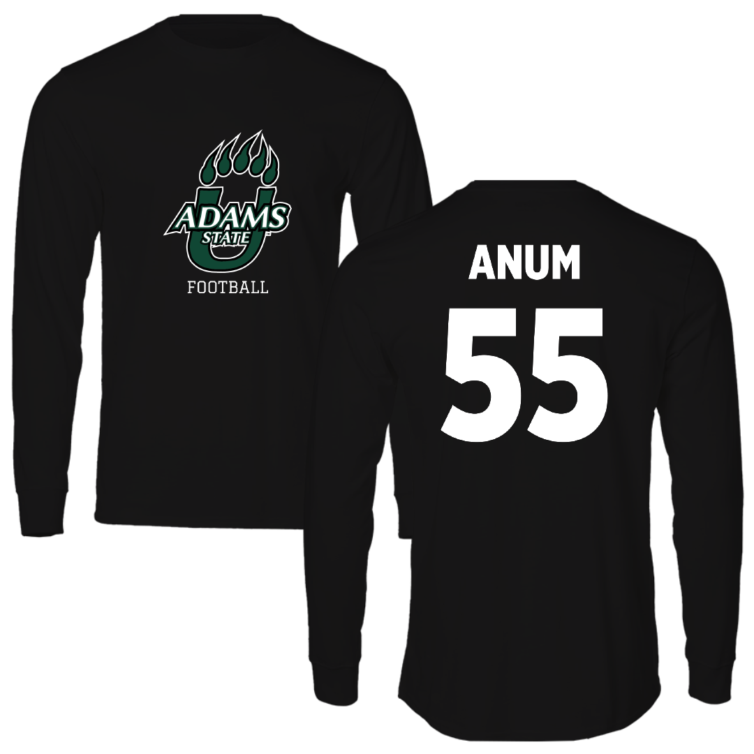 Adams State University Football Black State Performance Long Sleeve - #55 Maxime Anum