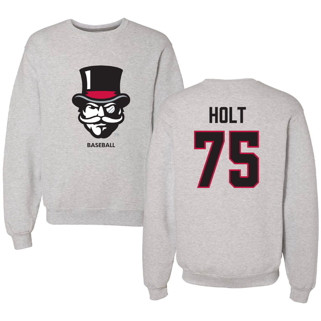 Austin Peay State University Baseball Light Gray Crewneck - #75 Campbell Holt