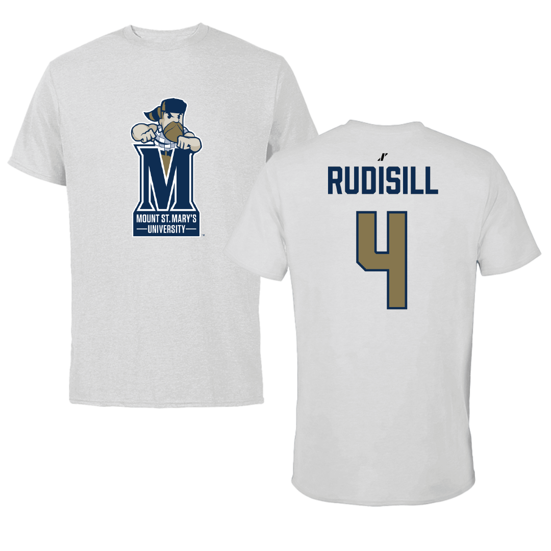 Mount St. Mary's University Baseball Light Gray Performance Tee - #4 Bryce Rudisill