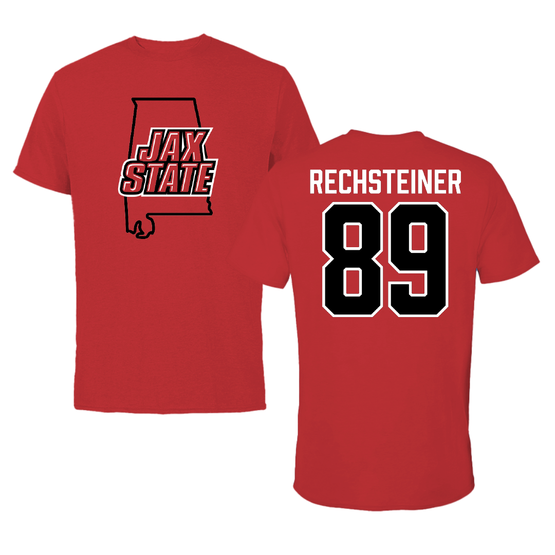 Jacksonville State University Football Red State Performance Tee - #89 Brock Rechsteiner