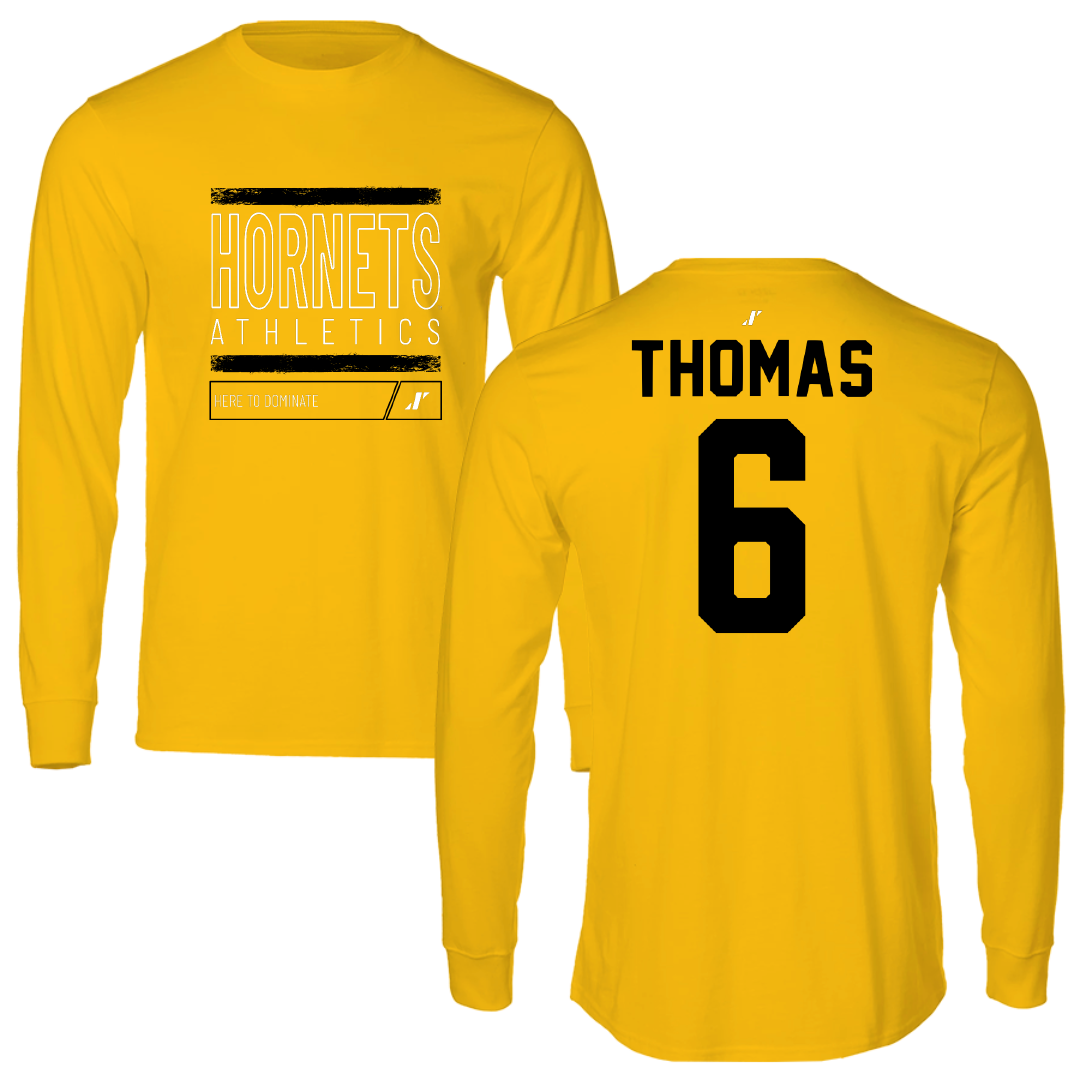 Alabama State University Flag Football Gold Dominate Performance Long Sleeve - #6 Alyssa Thomas