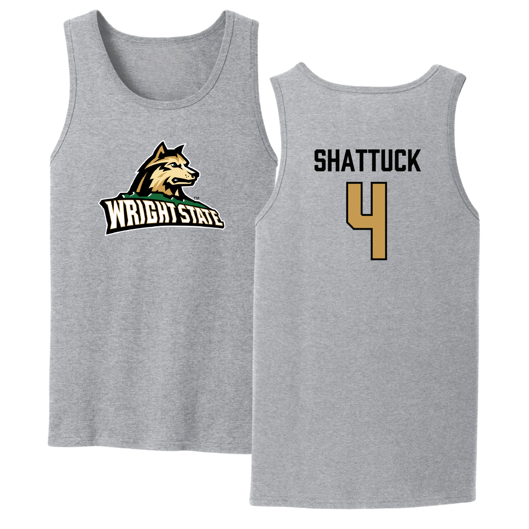 Wright State University Bowling Sport Gray Tank Top - #4 Allison Shattuck