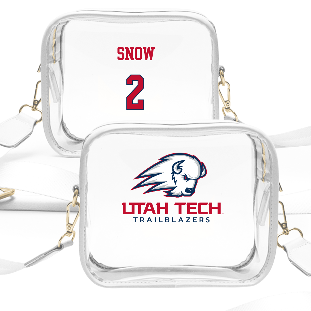 Utah Tech University Volleyball (W) White Clear Stadium Bag - #2 Taylor Snow