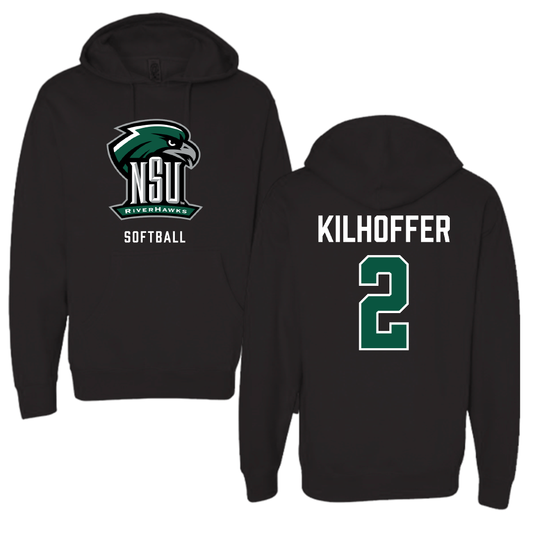 Northeastern State University Softball Black NSU Hoodie - #2 Shelby Kilhoffer