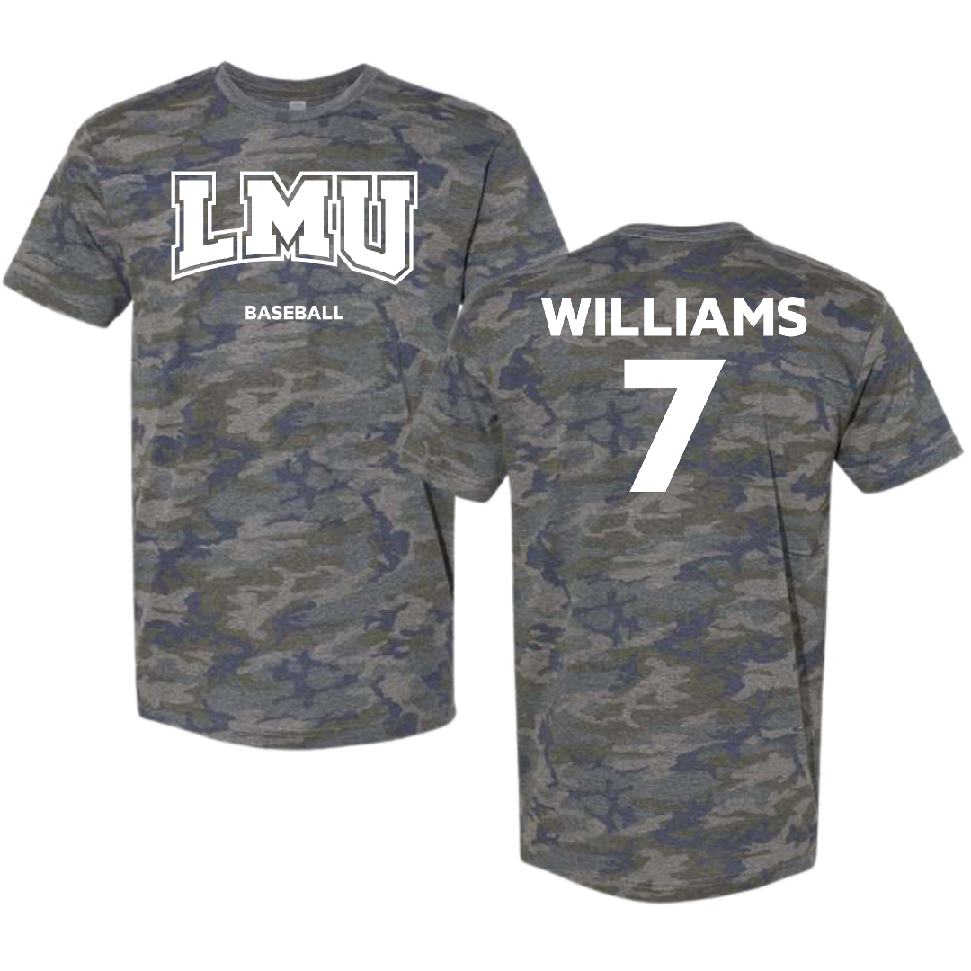 Loyola Marymount University Baseball Vintage Camo Tee - #7 Zion Williams