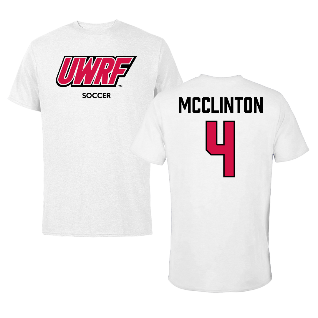 University of Wisconsin-River Falls Soccer (W) White Block Performance Tee - #4 Aliviah McClinton