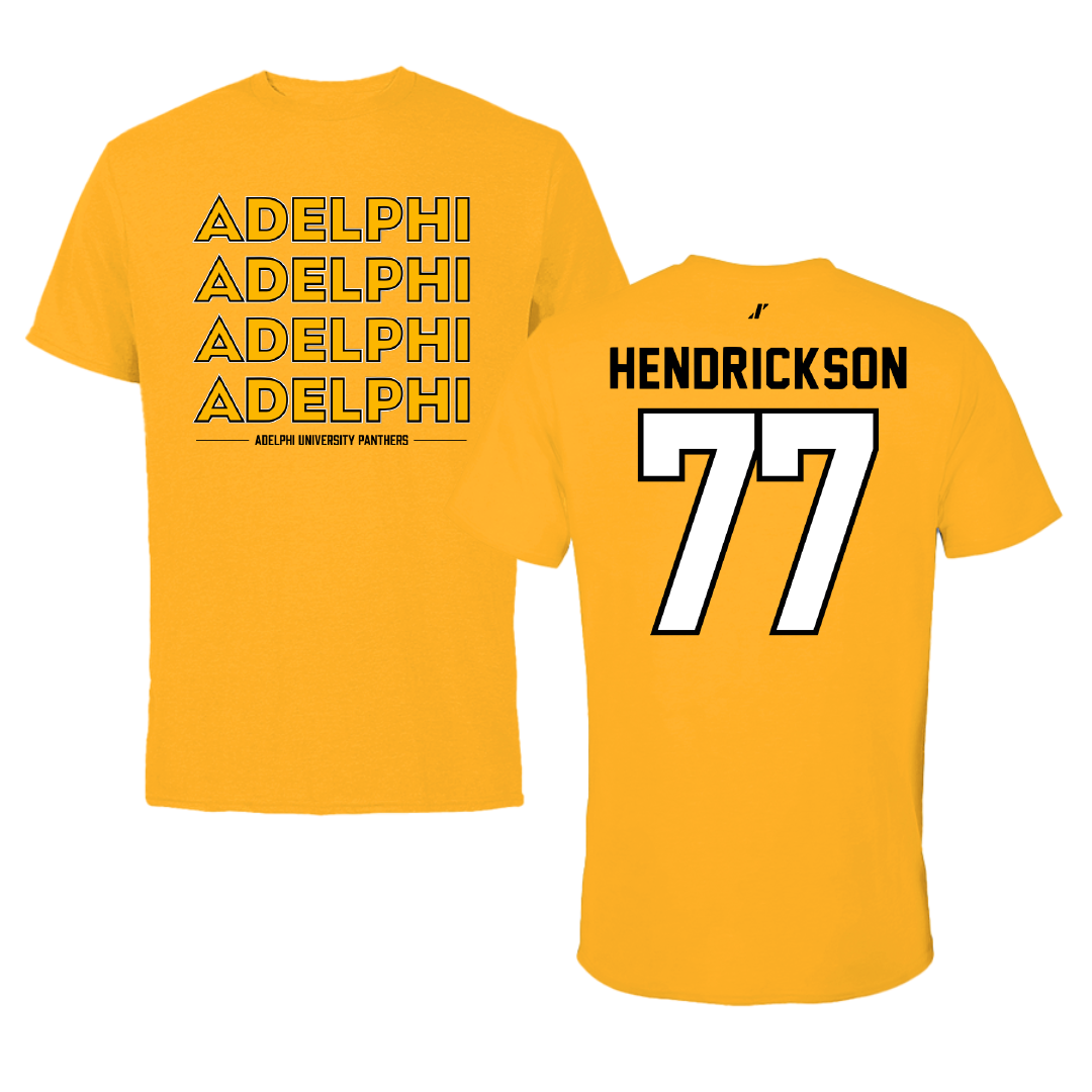 Adelphi University Lacrosse Gold General Tee - #77 Michael Hendrickson