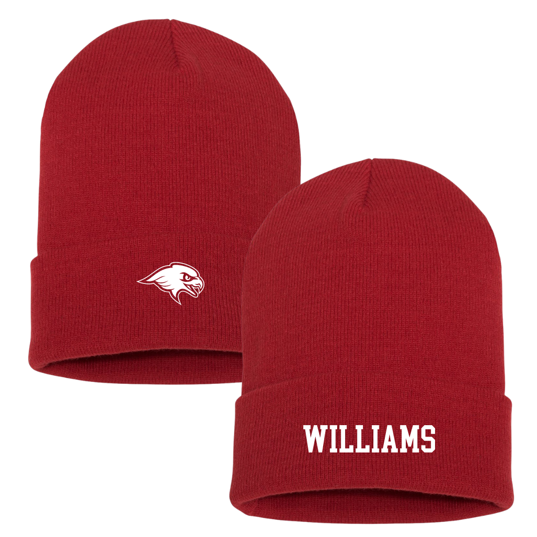 Montclair State University Football Red Beanie - #76 Alfred Williams