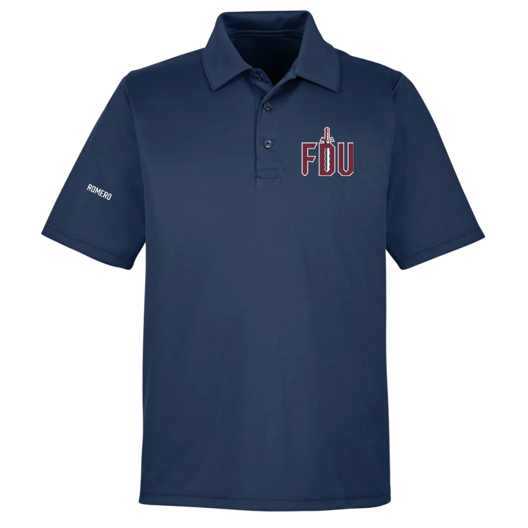 Fairleigh Dickinson University-Metropolitan Campus TF and XC Navy Polo - Zander Romero