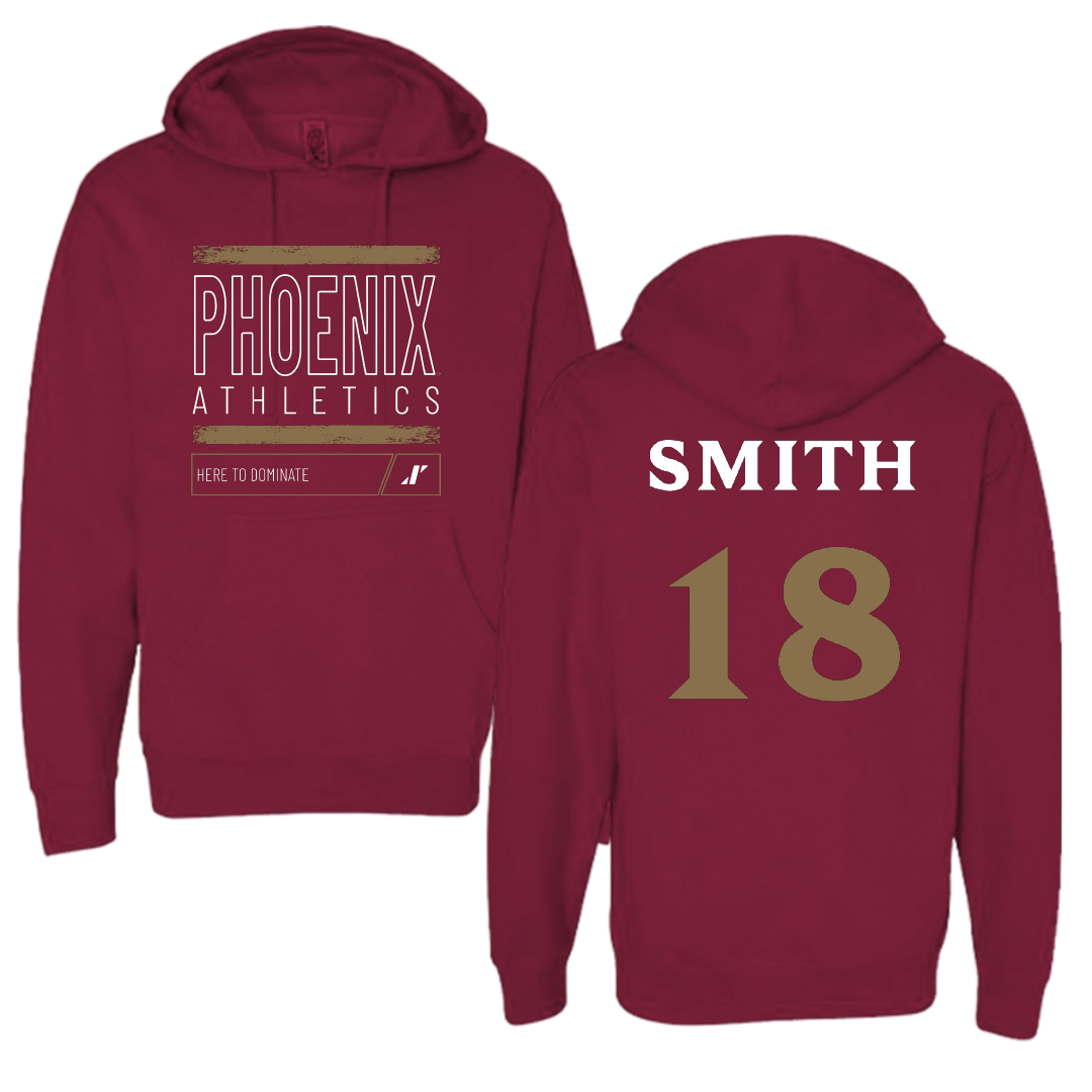 Elon University Baseball Maroon Dominate Hoodie - #18 Brent Smith