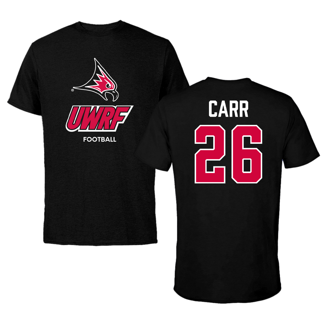University of Wisconsin-River Falls Football Black Tee - #26 Alex Carr