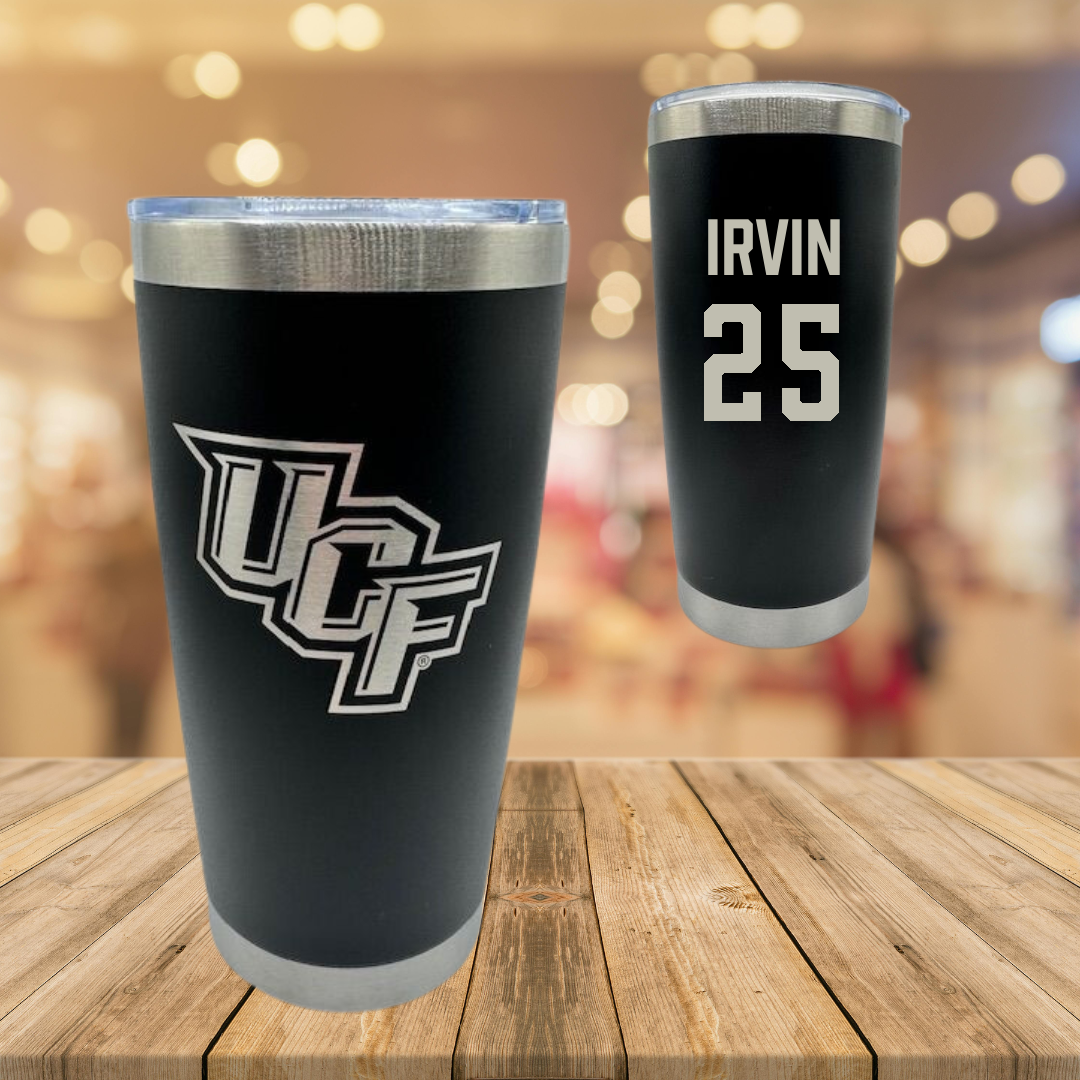 University of Central Florida Softball Black Stainless Steel Tumbler - #25 Shyanne Irvin
