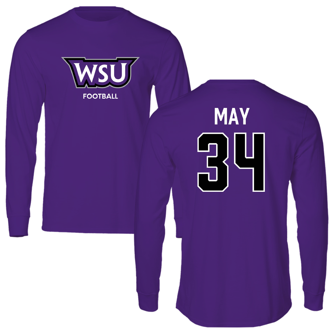 Weber State University Football Purple Long Sleeve - #34 Colter May