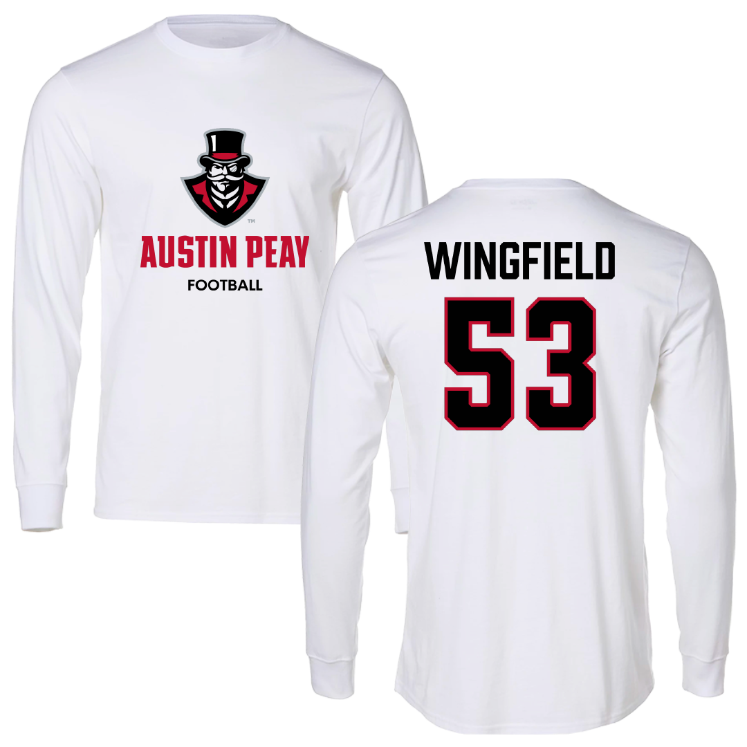 Austin Peay State University Football White Long Sleeve - #53 Christian Wingfield