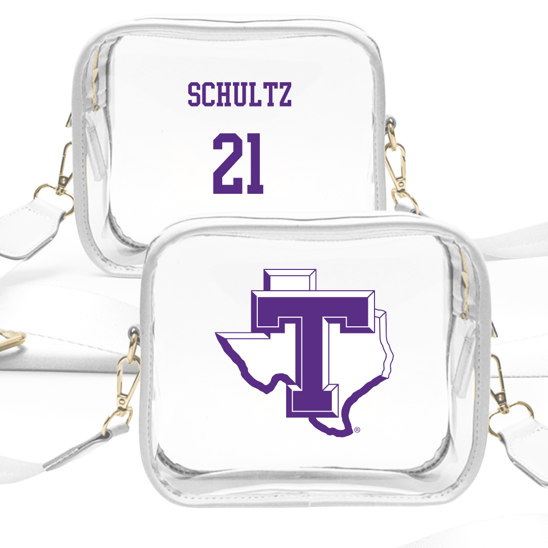 Tarleton State University Softball White Clear Stadium Bag - #21 Casey Schultz