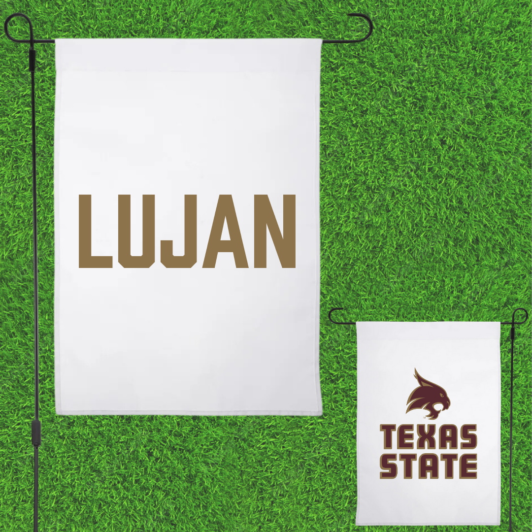 Texas State University Cheer White Garden Flag - Gabriel Lujan