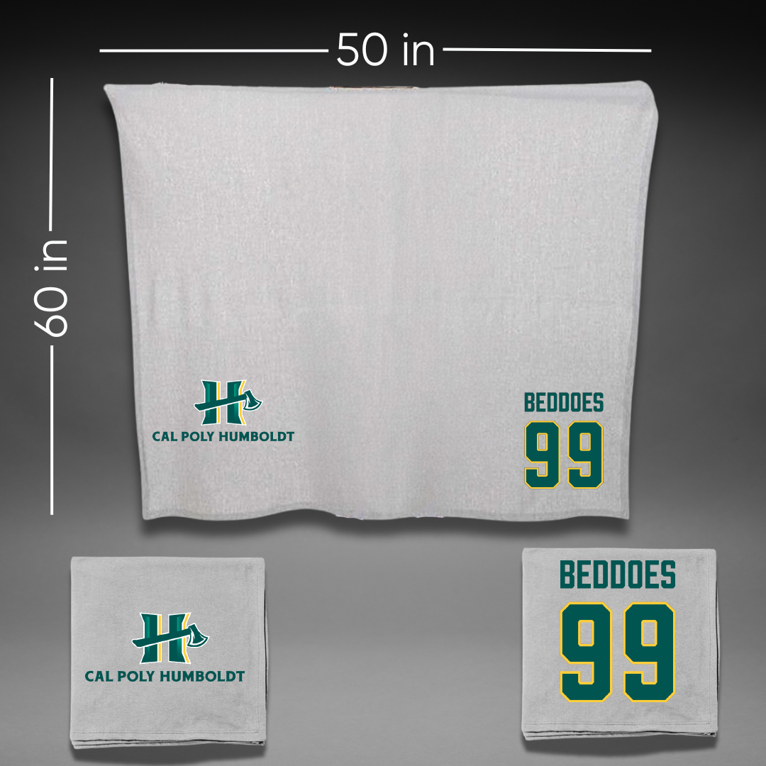Cal Poly Humboldt Soccer Gray Blanket - #99 Ariana Beddoes