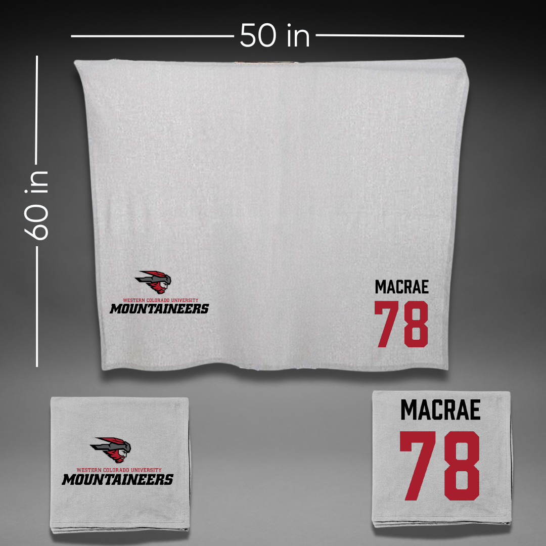 Western Colorado University Football Gray Blanket - #78 Luke MacRae