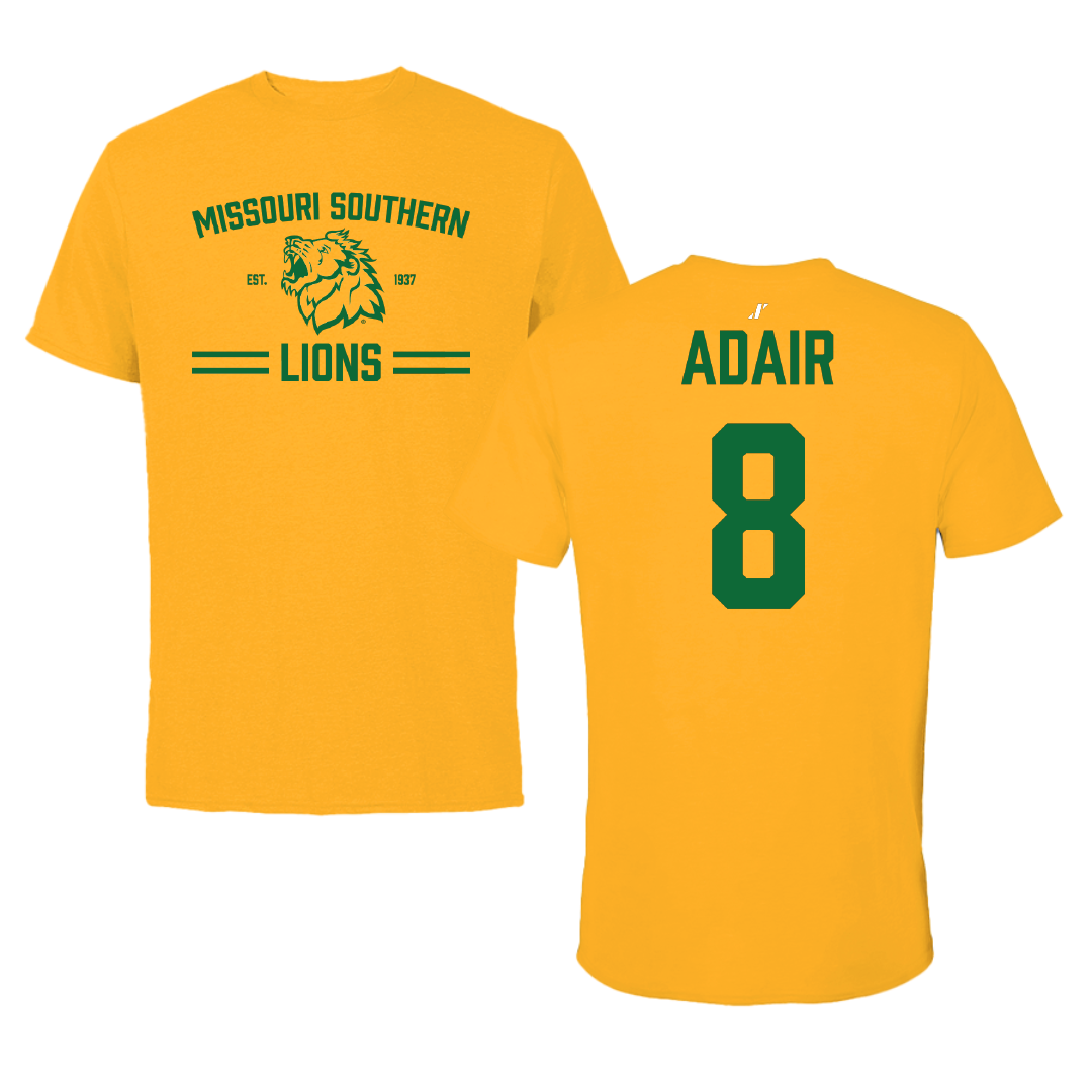 Missouri Southern State University Baseball Gold General Performance Tee - #8 Cole Adair