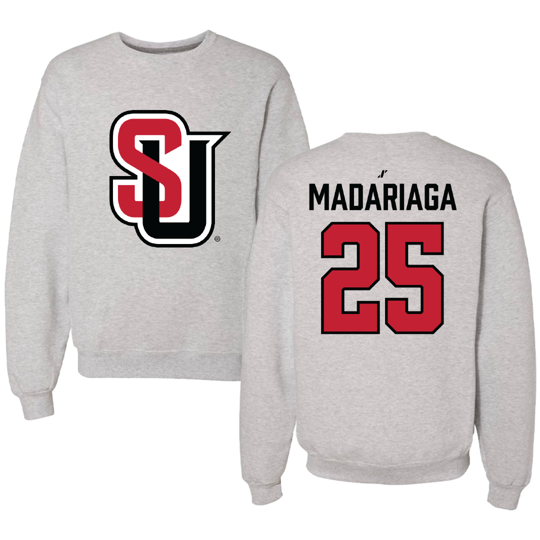 Seattle University Baseball Light Gray Crewneck - #25 Reid Madariaga
