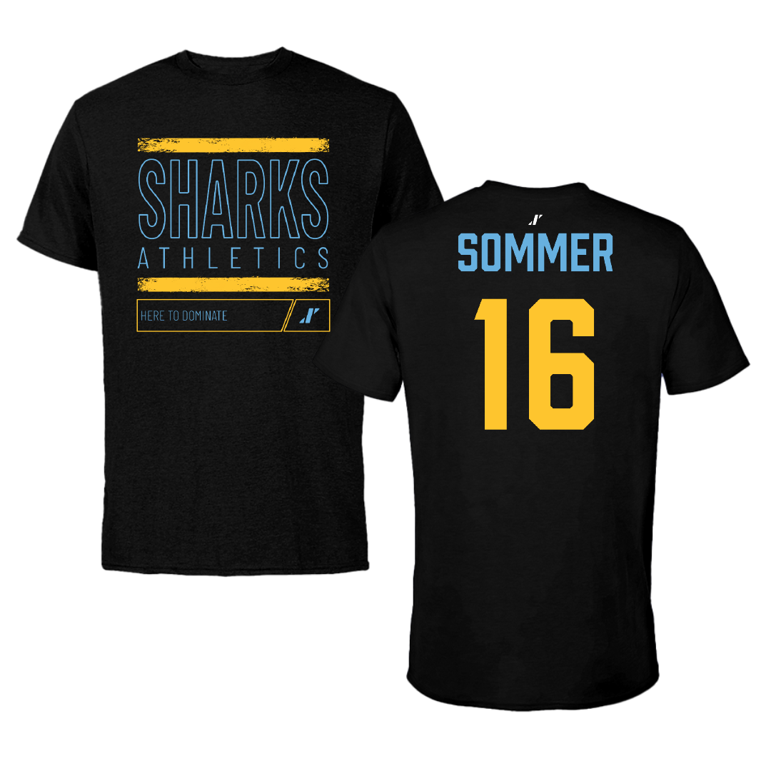 Long Island University Soccer (M) Black Dominate Tee - #16 Maximilian Sommer