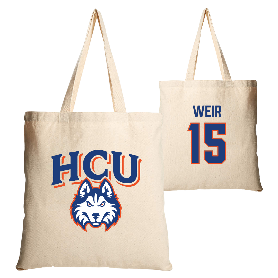 Houston Christian University Football Tan Canvas Tote Bag - #15 Jake Weir