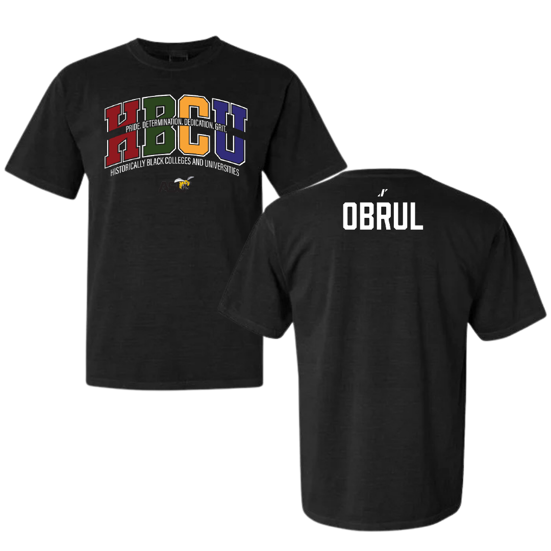Alabama State University Tennis Black HBCU Comfort Colors Tee - Lun Obrul