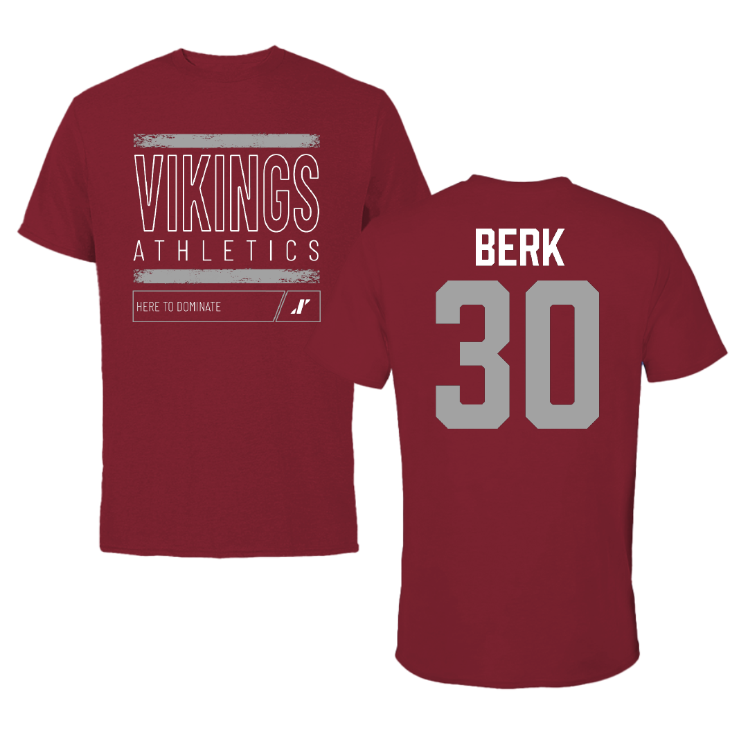 Valley City State University Baseball Cardinal Dominate Tee - #30 Brendan Berk