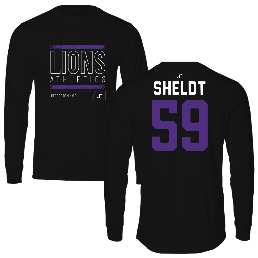 Nelson University Football Black Dominate Long Sleeve - #59 Noah Sheldt