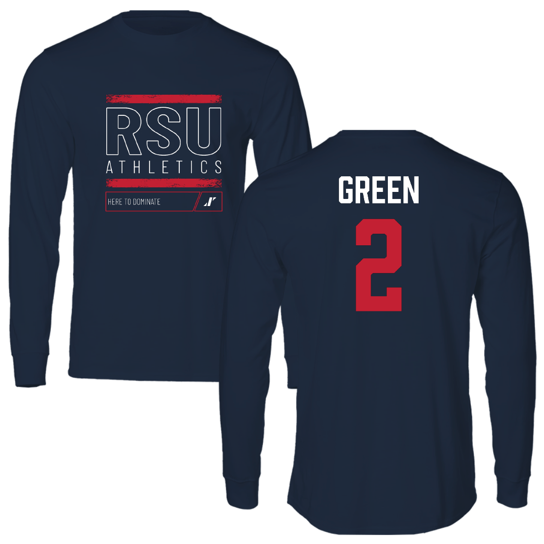 Rogers State University Soccer (W) Navy Dominate Long Sleeve - #2 Savanah Green