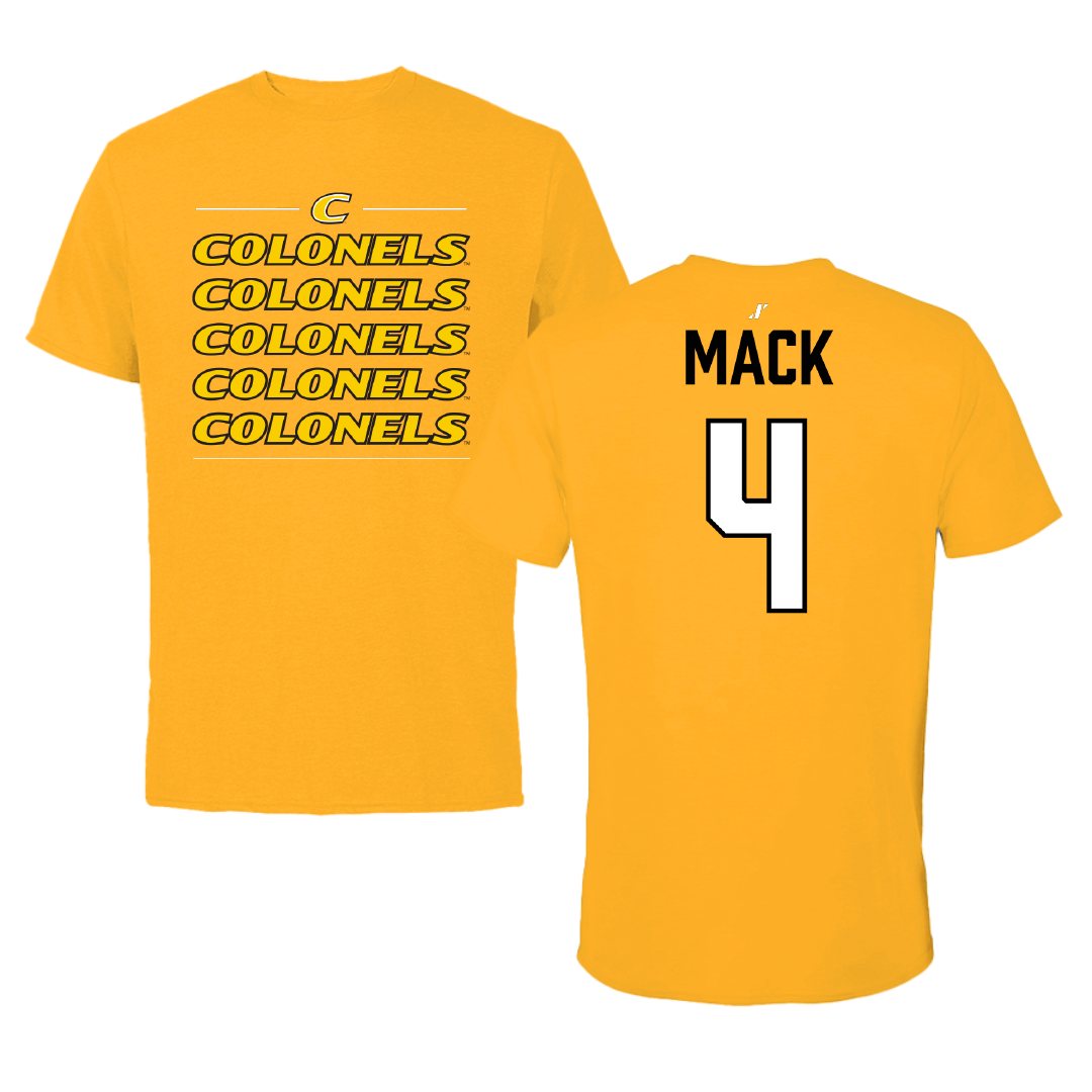 Centre College Football Gold General Performance Tee - #4 Stephen Mack