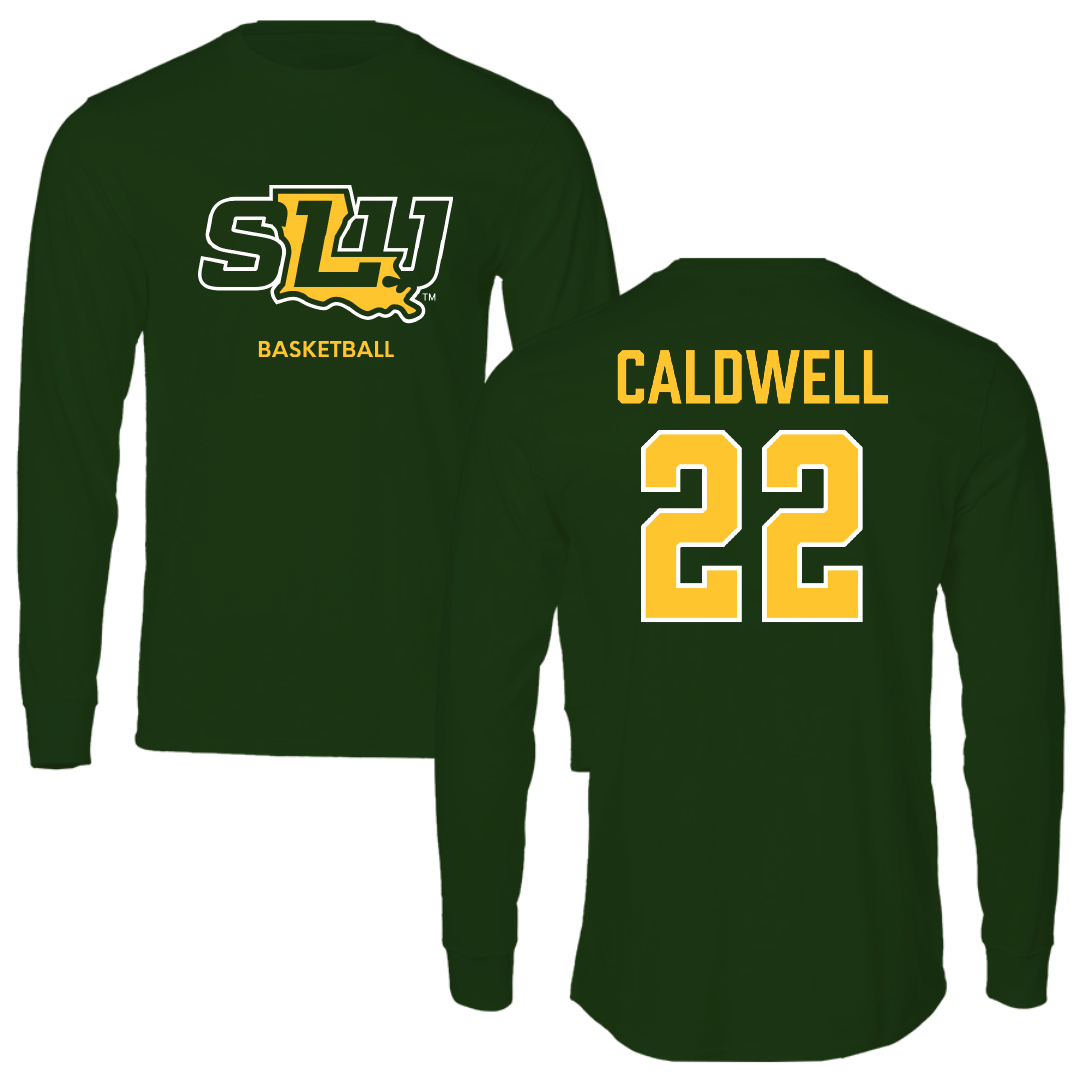 Southeastern Louisiana University Basketball (M) Forest Green Performance Long Sleeve - #22 Nick Caldwell