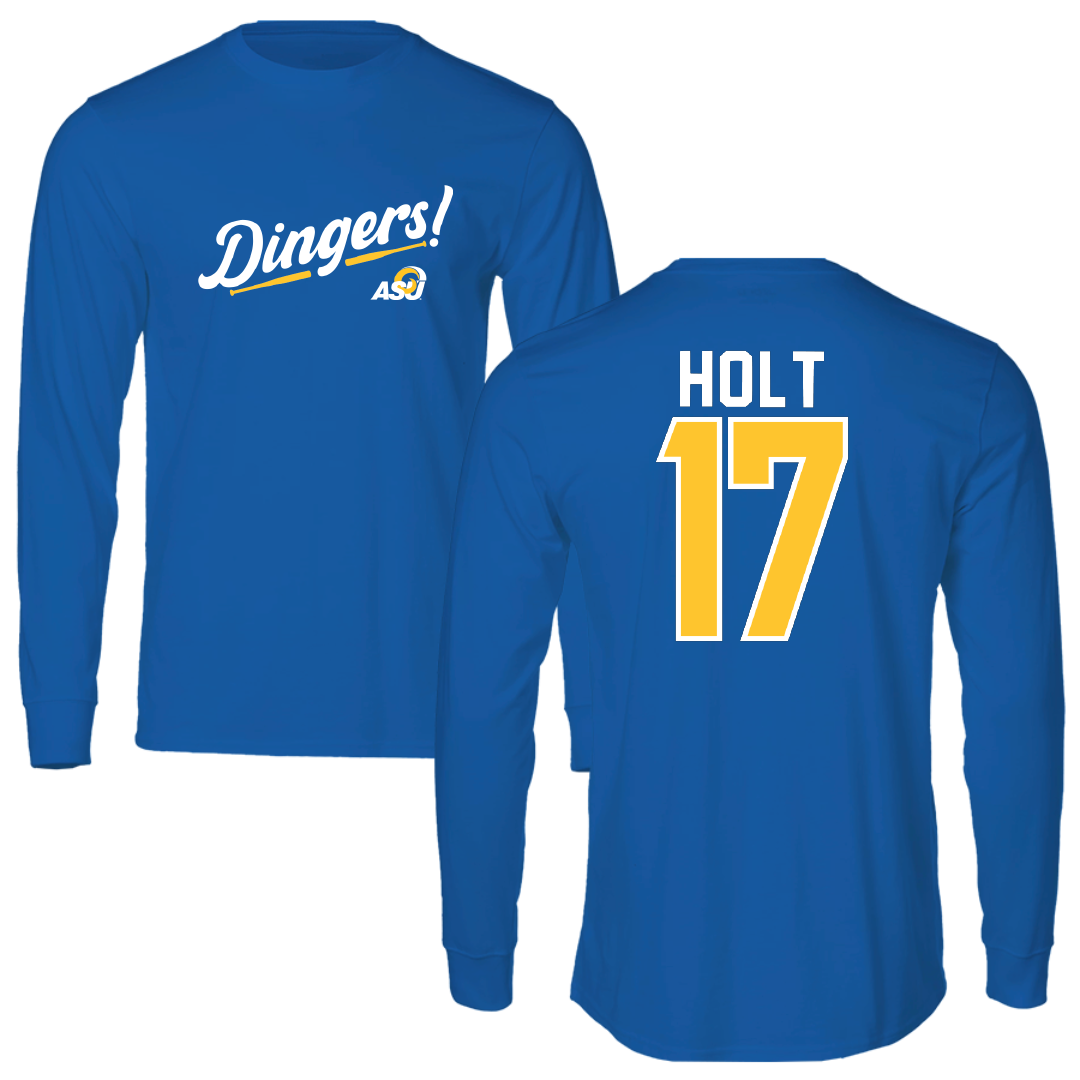 Angelo State University Baseball Blue Dingers Performance Long Sleeve - #17 Hunter Holt