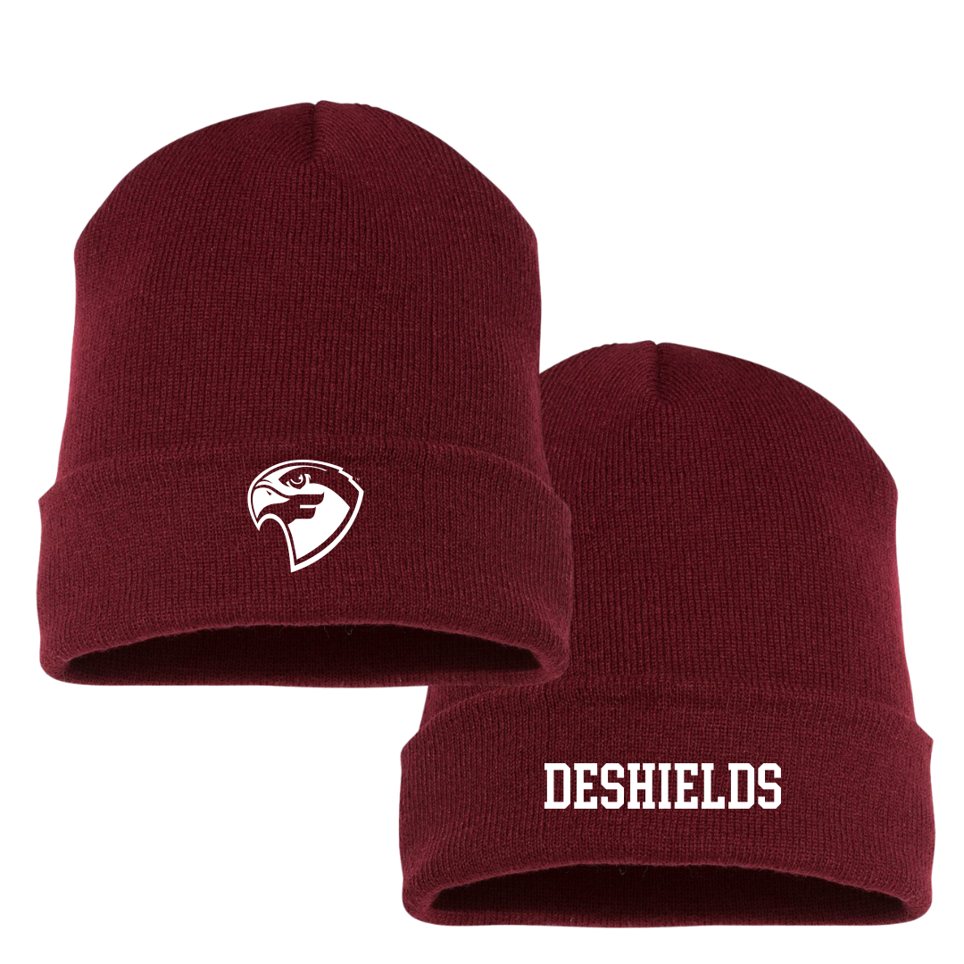 Fairmont State University Football Maroon Beanie - #58 Saumir Deshields
