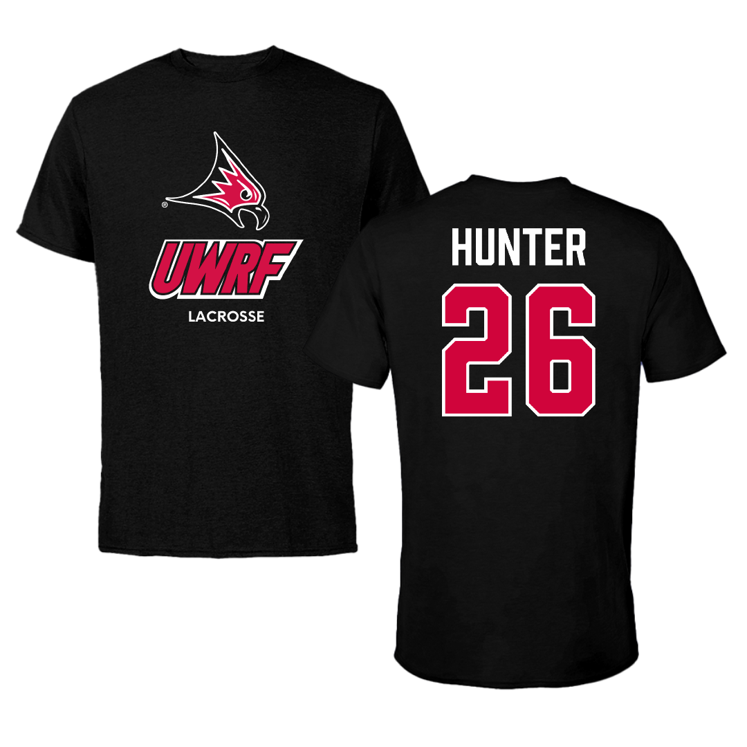 University of Wisconsin-River Falls Lacrosse (W) Black Performance Tee - #26 Mia Hunter