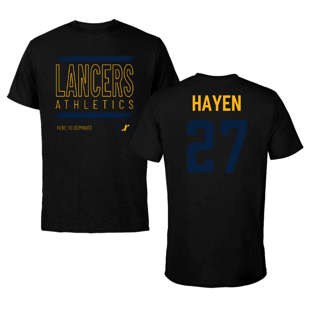 Mount Marty University Softball Black Dominate Performance Tee - #27 Jacey Hayen