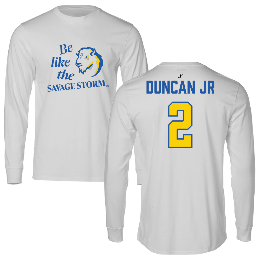 Southeastern Oklahoma State University Football Light Gray Be Like Us Long Sleeve - #2 LeVay Duncan Jr