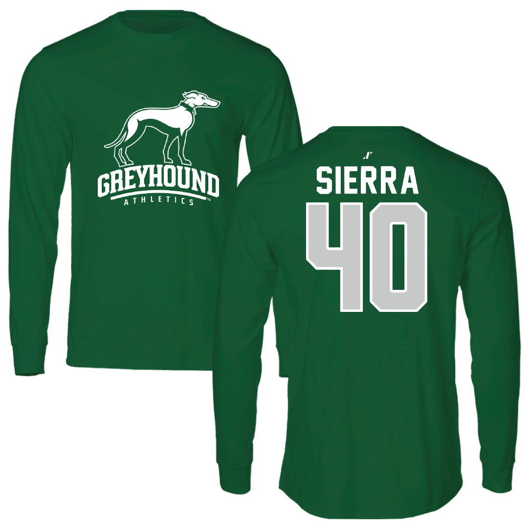 Eastern New Mexico University Baseball Green Performance Long Sleeve - #40 Jouthan Sierra