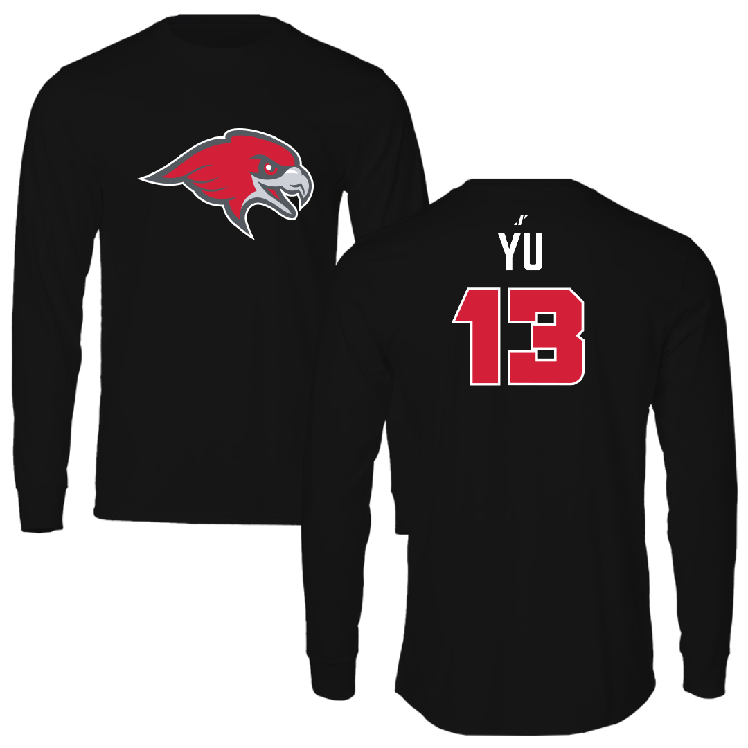 Montclair State University Basketball (M) Black Performance Long Sleeve - #13 Bryan Yu