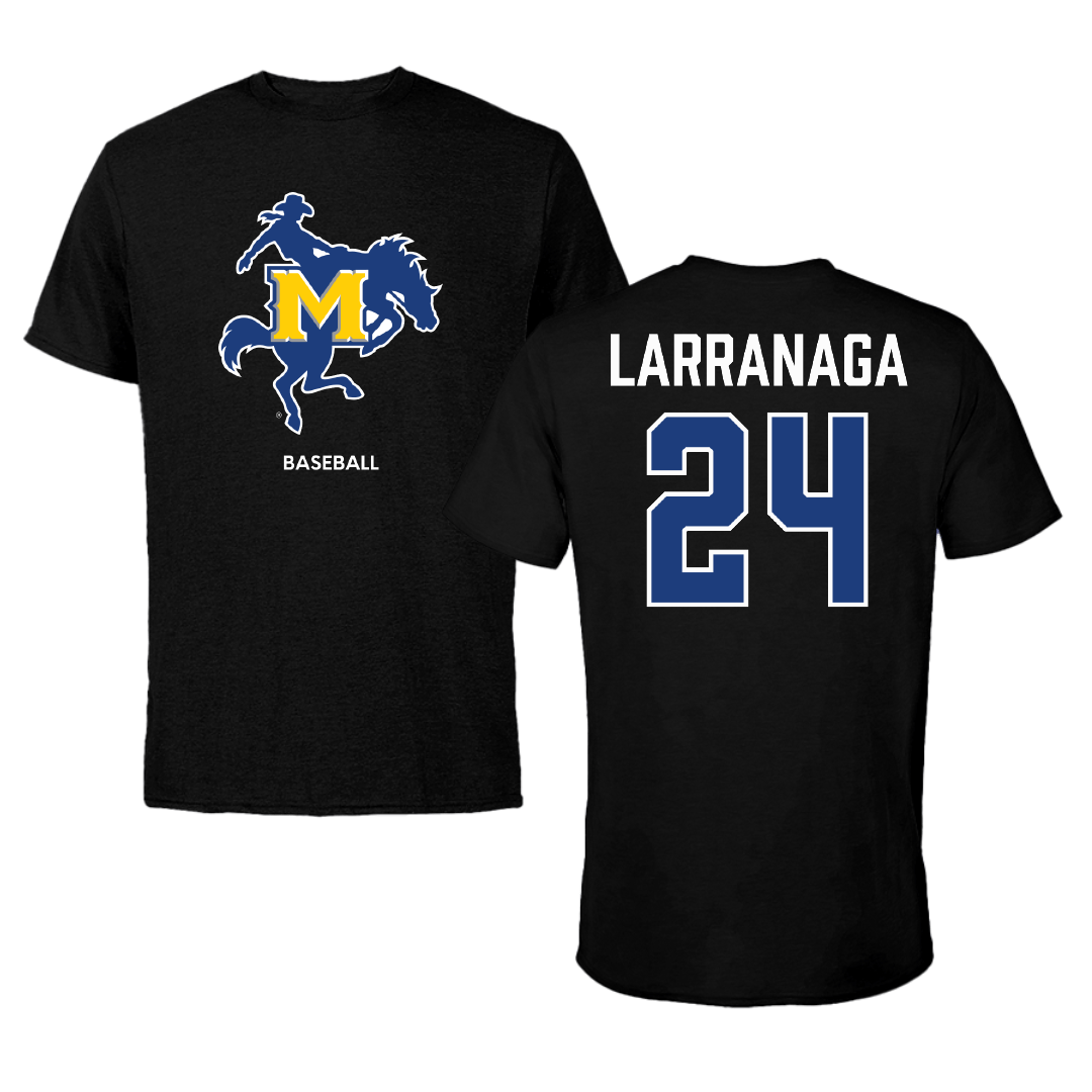 McNeese State University Baseball Black Performance Tee - #24 Simon Larranaga