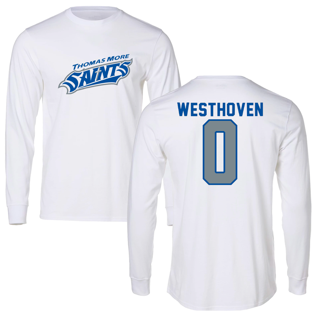 Thomas More University Lacrosse White Performance Long Sleeve - #0 Steffan Westhoven